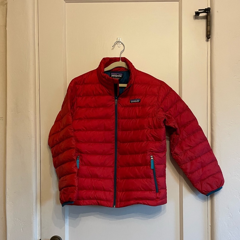 Red Kids Patagonia Sweater Jacket